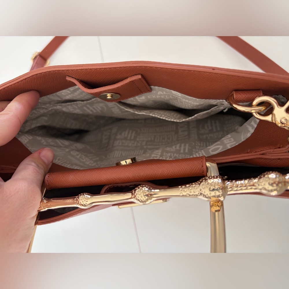 Loungefly Harry Potter Deathly Hallows Elder Wand Cognac Structured‎ Handbag - Picture 6 of 15